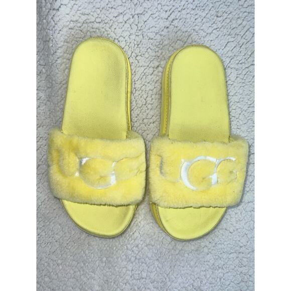 UGG Womens Slides/Slippers Shoes Yellow Rare Lambswool Treadlite Sz 6 - k6 - Picture 9 of 9